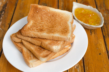 Toast bread with orange jam