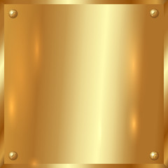 Vector golden plate with screws