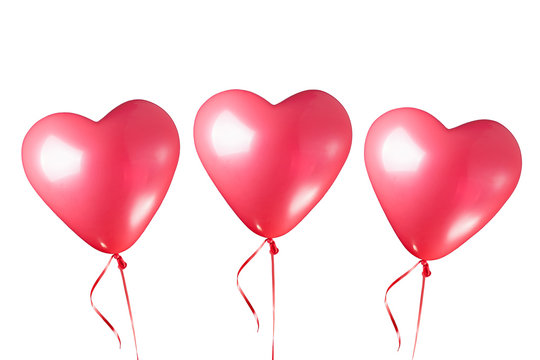 heart shaped red balloons
