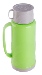 Thermo, Plastic Thermo flask on background.
