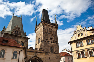 Fototapeta premium Lesser Town Bridge Towers in Prague