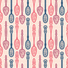 Spoons seamless pattern