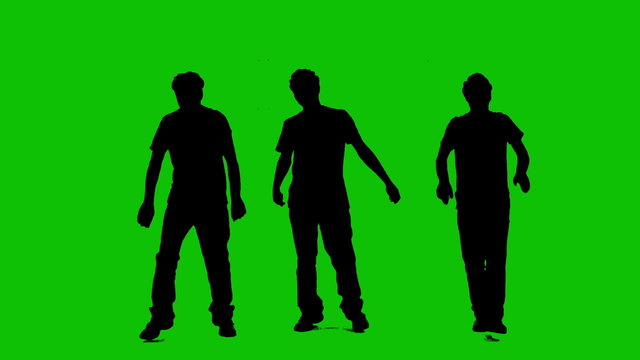 The figure of a young man on a green background