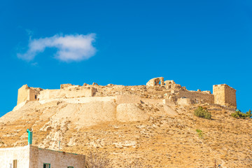 The Shoubak castle of a Crusader in Shawbak, Jordan.