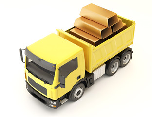 lorry with gold bar