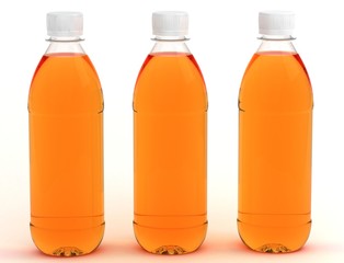 Bottles of water isolated on white background