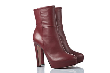 pair of female high heel boots