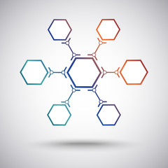 The concept of interaction remote offices with the main. gradien