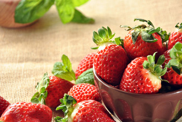 Fresh strawberries on a plate
