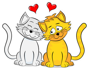 two loving cats