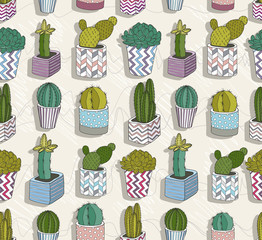 Cute seamless cactus patter