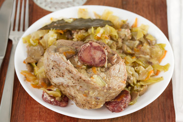 turkey with cabbage and sausage