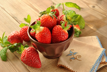 Fresh strawberries on a plate