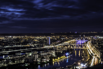 Fototapeta na wymiar Panorama Rouen by night