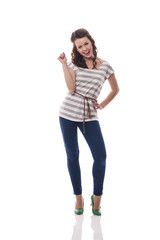 Portrait of fashionable smiling woman