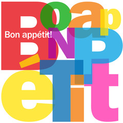 Plakaty  Mozaika Liter &quot BON APPETIT&quot  (karta menu gastronomicznego)
