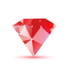 Diamond red triangular