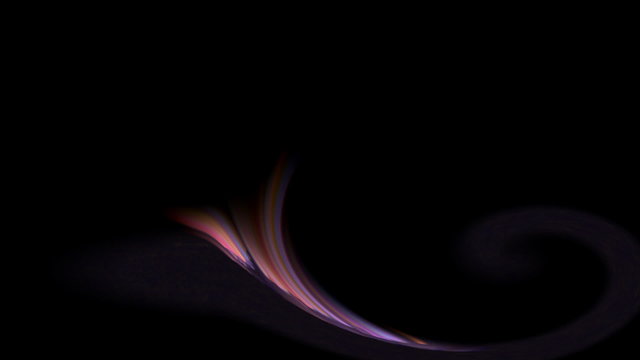 Abstract multicoloured multicolored wave on black background
