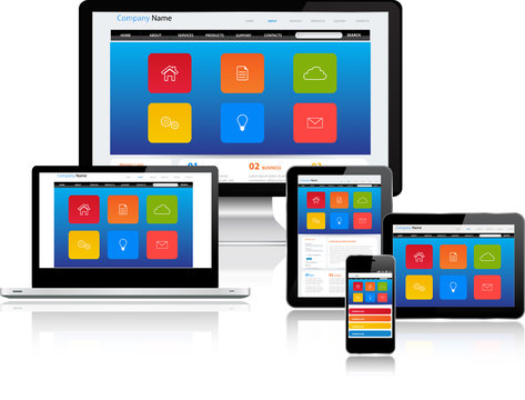 Website template on multiple devices