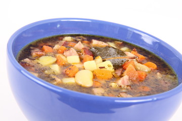 Bean soup eaten with a spoon