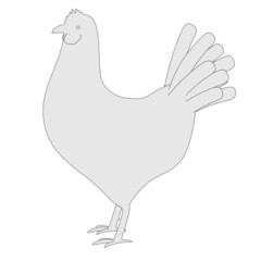 cartoon image of hen bird