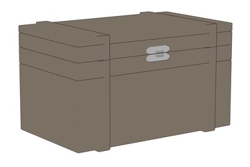 cartoon image of antique chest