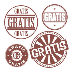 Grunge rubber stamp set with the text Gratis, vector