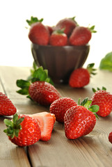 Fresh strawberries on a plate