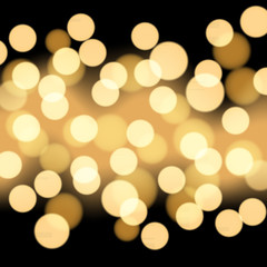 Black background with gold bokeh.