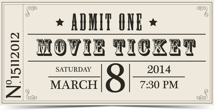 Retro Movie Vector Ticket