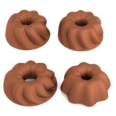 realistic 3d render of fancy breads