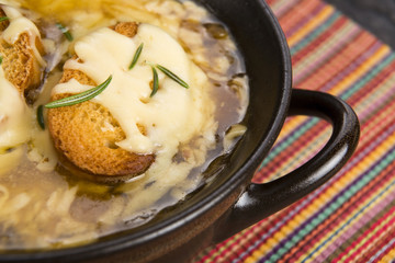 French onion soup with ingredients