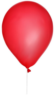 illustration with single red balloon isolated on white