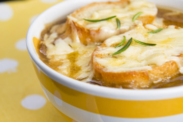 French onion soup with ingredients