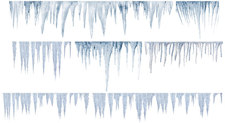 icicles catalog of diferent and real type - obrazy, fototapety, plakaty