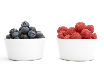 Blueberries and raspberries