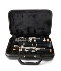 Clarinet musical instrument in carry case