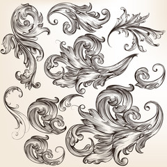 Collection of vector decorative flourishes for design