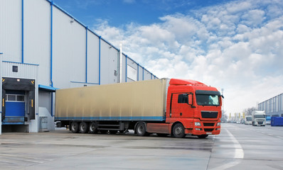 Cargo Transportation - Truck in the warehouse