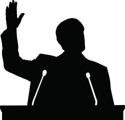 Silhouette of politician