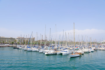 Fototapeta na wymiar The port of Barcelona in Spain