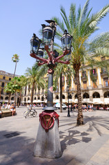Plaça Reial in Barcelona, Spain
