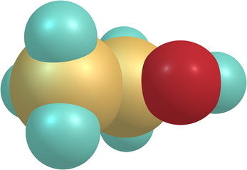 Ethanol molecular structure isolated on white