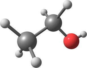 Obraz premium Ethanol molecular structure isolated on white