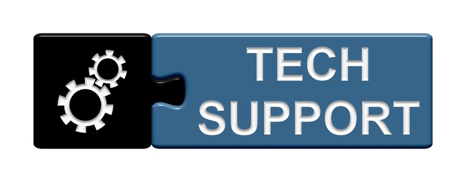 Puzzle-Button schwarz blau: Tech Support