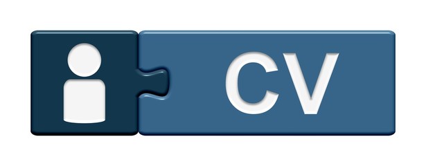 Puzzle-Button blau: CV Lebenslauf