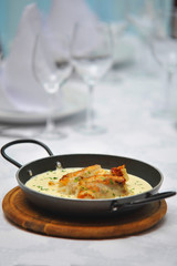 dish with seafood