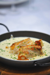 dish with seafood