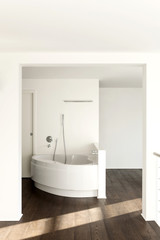 Naklejka na ściany i meble beautiful interior of a new apartment, view bathtub