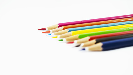 Closeup of Color Pencil Isolated background stock photo
